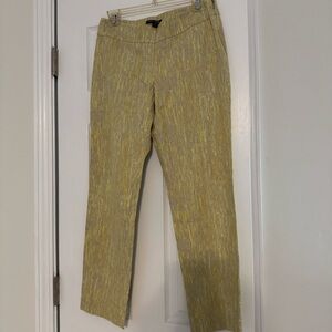 Nic + Zoe Abstract Print Womens Size 6 Grey Yellow Stretch Side Zip Ankle Pants